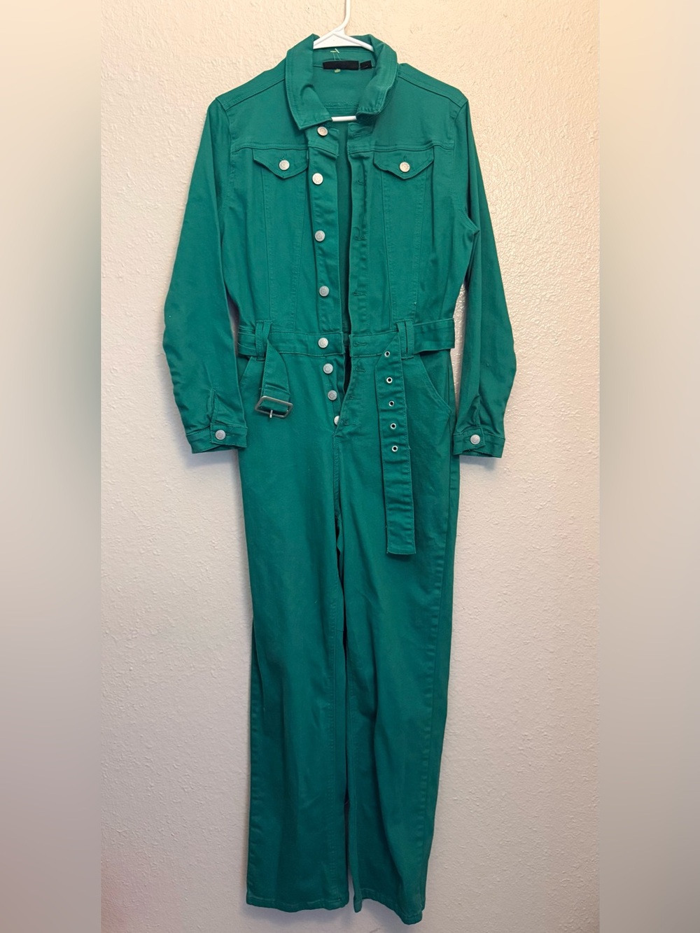 Green Utility Jumpsuit with Belt